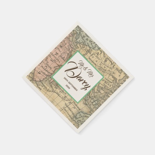 Vintage Karte Serviette (Ecke)