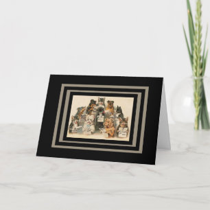 Vintage-Karte Singender Hunde- und Katzenchor Best Karte