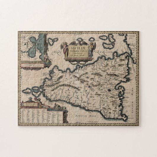 Vintage Karte Siziliens (1619) Puzzle (Horizontal)