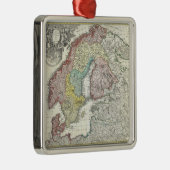 Vintage Karte Skandinaviens (1730) Ornament Aus Metall (Rechts)