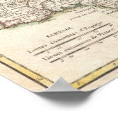 Vintage Karte Spaniens (1775) Poster (Ecke)