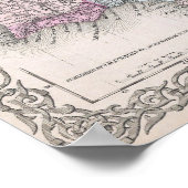 Vintage Karte Spaniens (1855) Poster (Ecke)