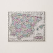 Vintage Karte Spaniens (1855) Puzzle (Horizontal)