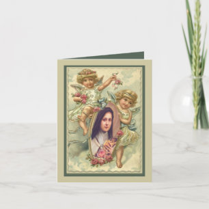 Vintage Karte St. Therese mit Engeln