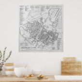 Vintage Karte Stuttgarts Deutschland (1794) Poster (Küche)