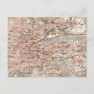 Vintage Karte Stuttgarts Deutschland (1909)