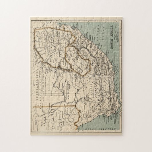 Vintage Karte Südafrikas (1889) Puzzle (Vertikal)