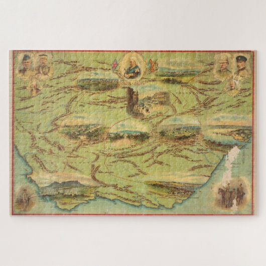 Vintage Karte Südafrikas (1900) Puzzle (Horizontal)