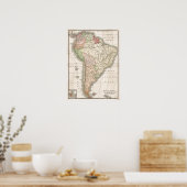 Vintage Karte Südamerikas Poster (Küche)