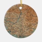 Vintage Karte Südfrankreich (1914) Keramik Ornament (Vorne)