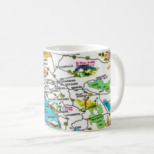 Vintage Karte Südkaliforniens Tasse