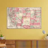 Vintage Karte Südwestlich der Vereinigten Staaten  Leinwanddruck (Insitu (Wohnzimmer))