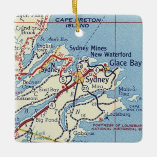 Vintage Karte Sydney NS Keramikornament