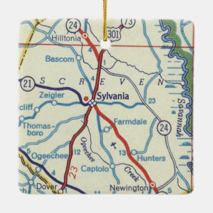 Vintage Karte Sylvania Georgien Keramikornament