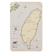 Vintage Karte Taiwan Magnet (Vertikal)