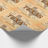 Vintage Karte Texas Geschenkpapier (Ecke)