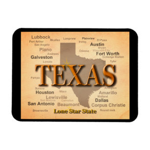 Vintage Karte Texas Magnet