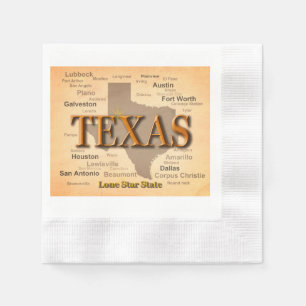 Vintage Karte Texas Serviette