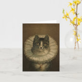 Vintage Karte "The Widow" für Katzenliebhaber (Gelbe Blume)