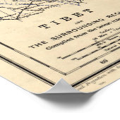 Vintage Karte Tibets (1906) Poster (Ecke)