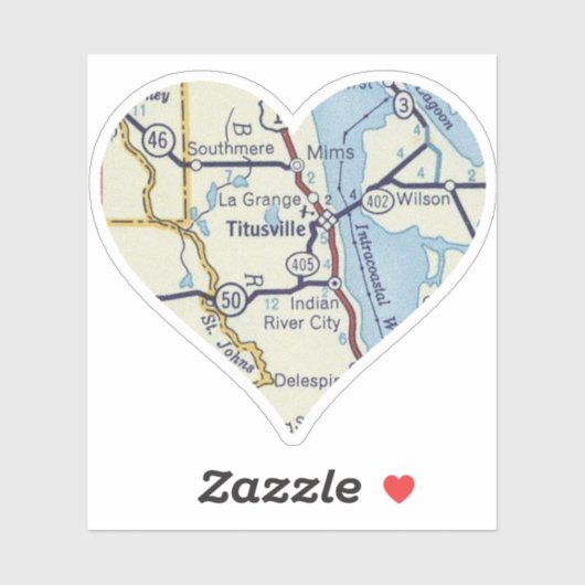 Vintage Karte Titusville Aufkleber (Blatt)