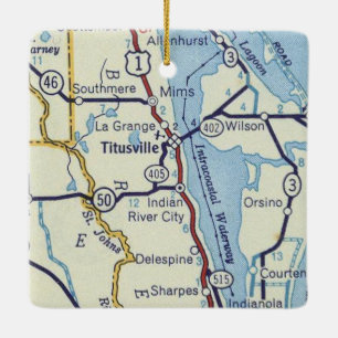 Vintage Karte Titusville FL Keramikornament