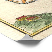 Vintage Karte Tokios (1752) Poster (Ecke)