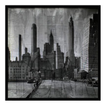 Vintage Karte und Retro-Foto von New York City