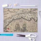 Vintage Karte und Segelboote Seidenpapier (Handwerk)