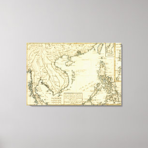 Vintage Karte vom Indischen Ozean Indiens   Leinwanddruck