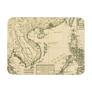 Vintage Karte vom Indischen Ozean Indiens   Magnet