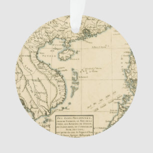 Vintage Karte vom Indischen Ozean Indiens   Ornament