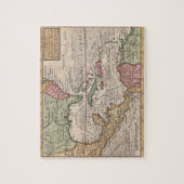 Vintage Karte vom karibischen (1732) Puzzle (Vertikal)