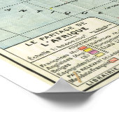 Vintage Karte von AFrica, französischer Text Poster (Ecke)