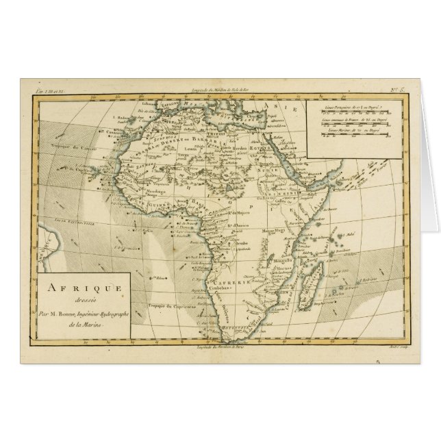 Vintage Karte von Afrika (Vorderseite (Horizontal))