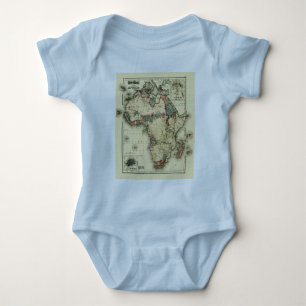 Vintage-Karte von Afrika 1874 Antiker afrikanisch Baby Strampler