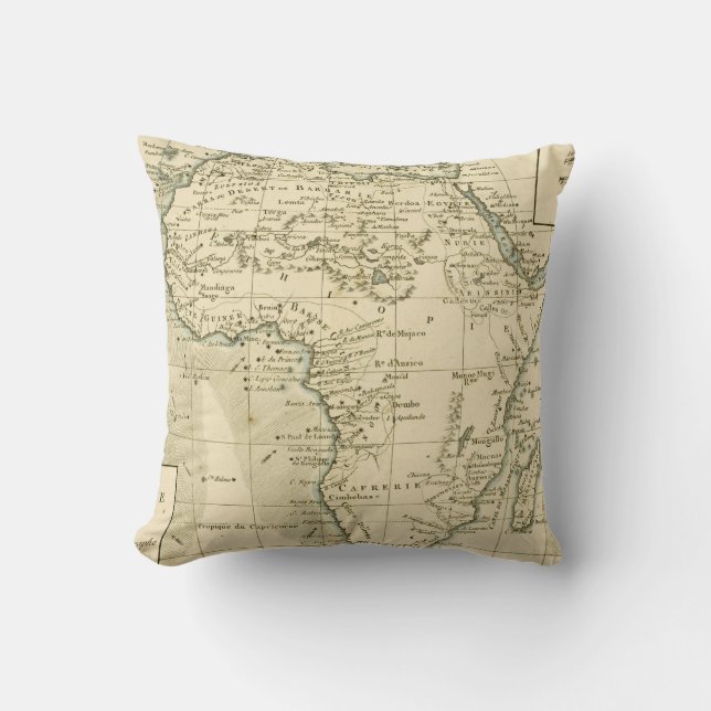 Vintage Karte von Afrika Kissen (Vorderseite)
