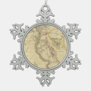 Vintage Karte von Ägypten (1832) Schneeflocken Zinn-Ornament