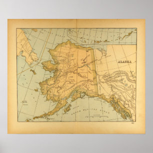 Vintage Karte von Alaska (1894) Poster