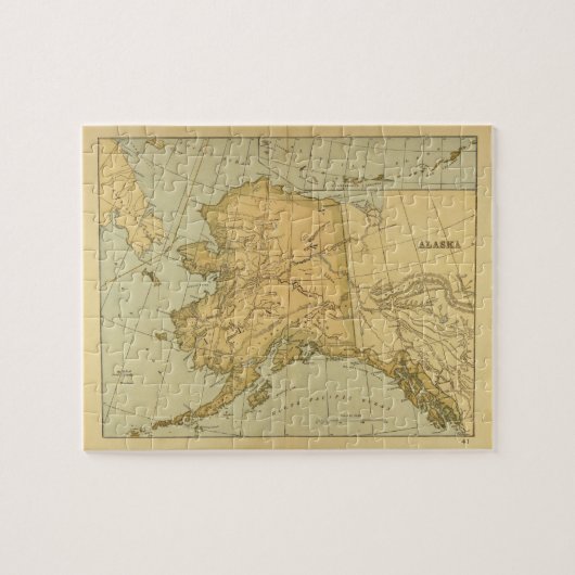 Vintage Karte von Alaska (1894) Puzzle (Horizontal)