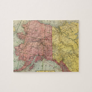 Vintage Karte von Alaska und von Kanada (1901) Puzzle