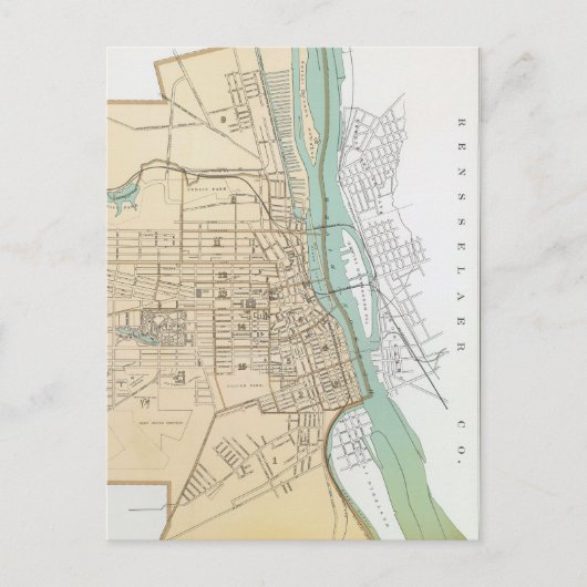 Vintage Karte von Albany NY (1895) (Vorderseite)