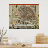 Vintage Karte von Amsterdam (1688) Poster (Küche)