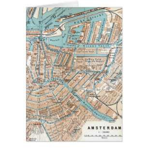 Vintage Karte von Amsterdam (1905)