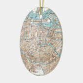 Vintage Karte von Amsterdam (1905) Keramikornament (Links)