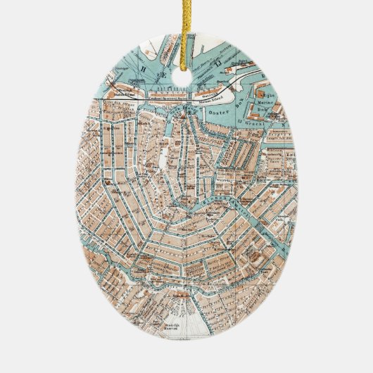 Vintage Karte von Amsterdam (1905) Keramikornament (Vorne)