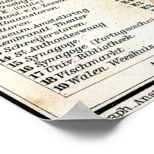 Vintage Karte von Amsterdam (1905) Poster (Ecke)