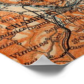 Vintage Karte von Annecy France (1914) Poster (Ecke)