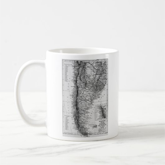 Vintage Karte von Argentinien (1911) Kaffeetasse (Links)