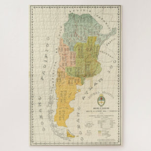 Vintage Karte von Argentinien (1918) Puzzle